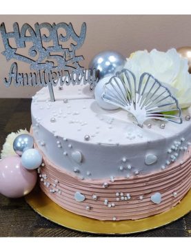 Double Colour Anniversary Cake