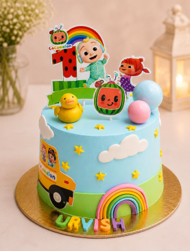 Cocomelon Sky Theme Cake