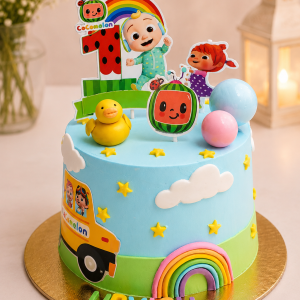 Cocomelon Sky Theme Cake
