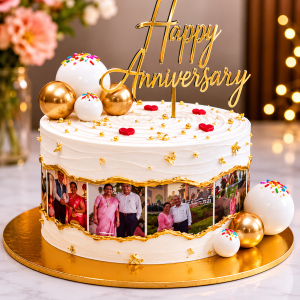 Custom Photo Anniversary Cake