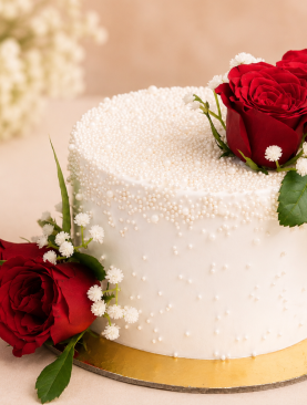 Real Rose Flower Cake