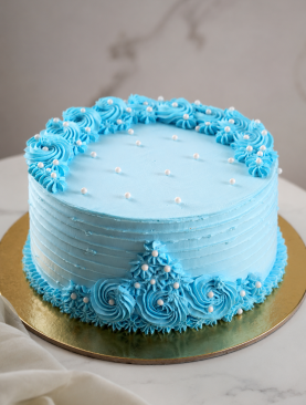 Sky Blue Theme Cake